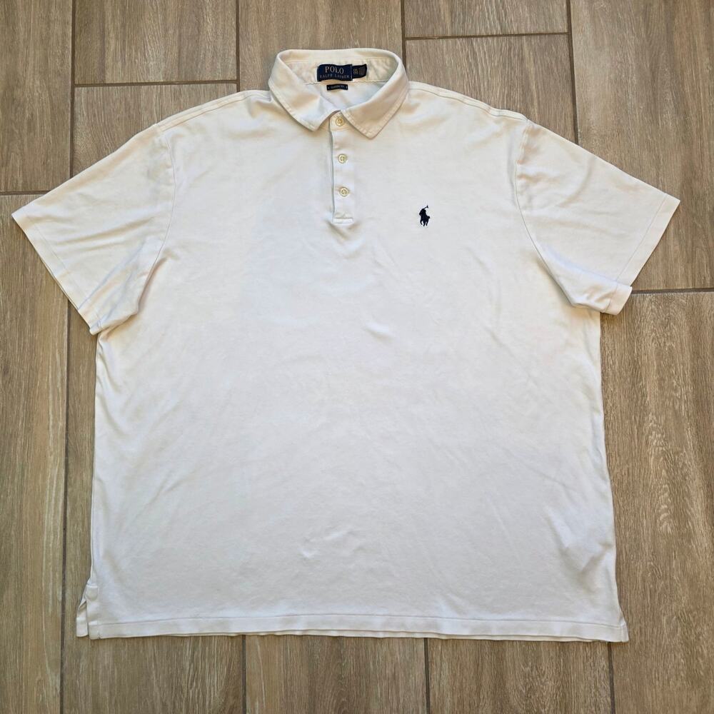 Polo Ralph Lauren Classic Fit Polo Shirt Mens XXL White Cotton Pony Logo
